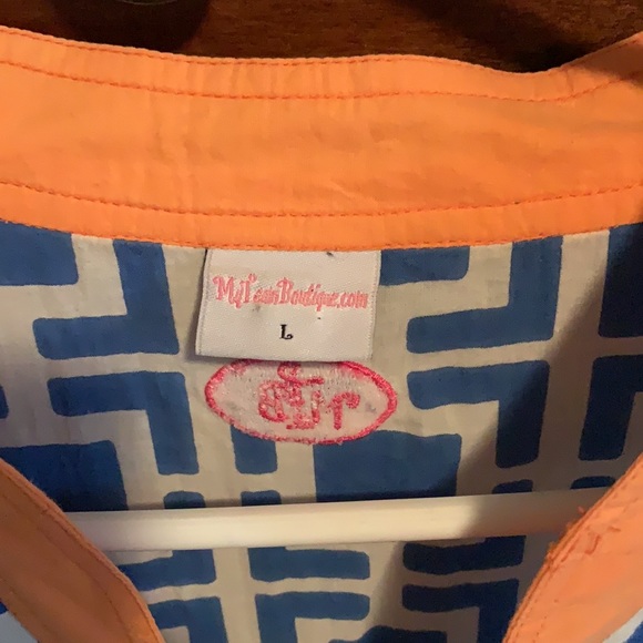 Blue white and orange tunic - Picture 2 of 3